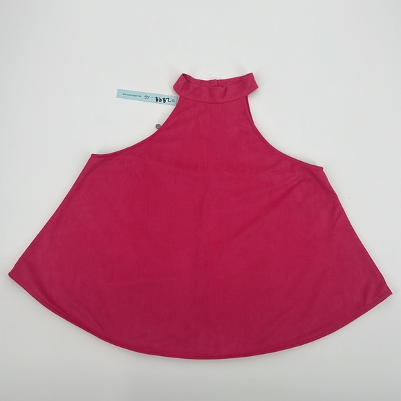 She and Sky NWT Microsuede Pink Halter Top sz. Small - Picture 2 of 12